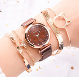 5PC Flower Watch and Bracelet Set